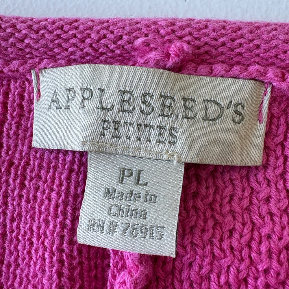 Appleseed’s LP Pink Long Sleeve Rolled Neckline Cotton Sweater Casual Office - Picture 2 of 13